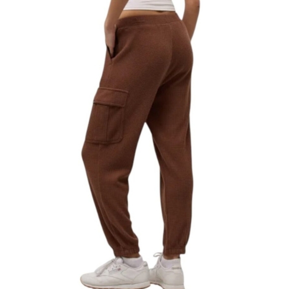 New! Bench Waffle Cargo Lounge Pants 2 Pack Women's XL Cream Brown Casual - Picture 5 of 15